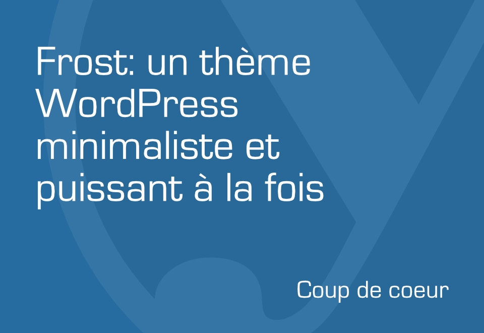 Frost: un thème WordPress minimaliste et puissant à la fois
